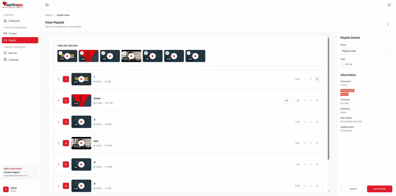 Playlist Items Removing